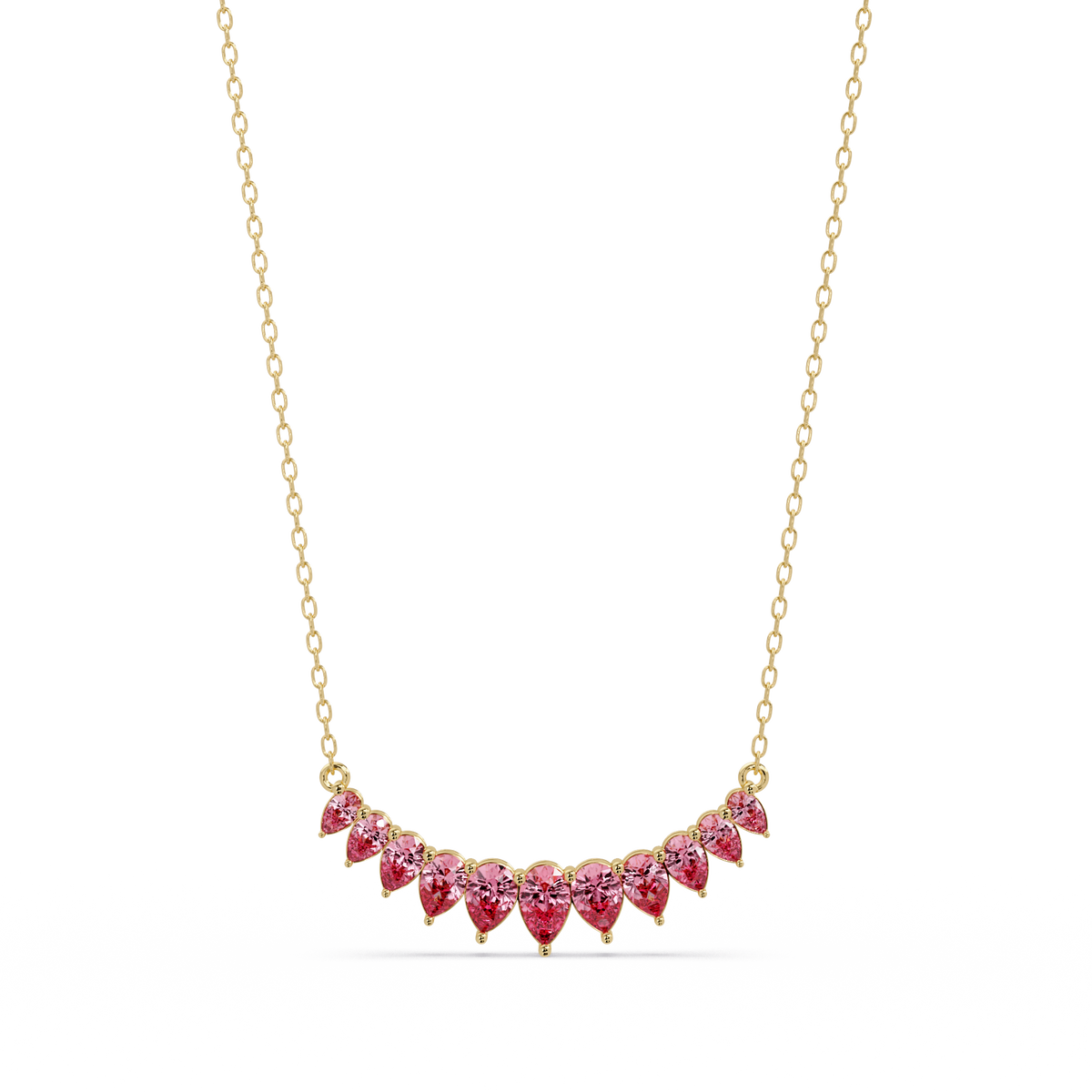 4.4 CTW Graduated Pear-Cut Colorstone Fringe Necklace - CAD image 8093