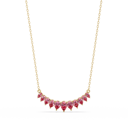 4.4 CTW Graduated Pear-Cut Colorstone Fringe Necklace - CAD image 8093