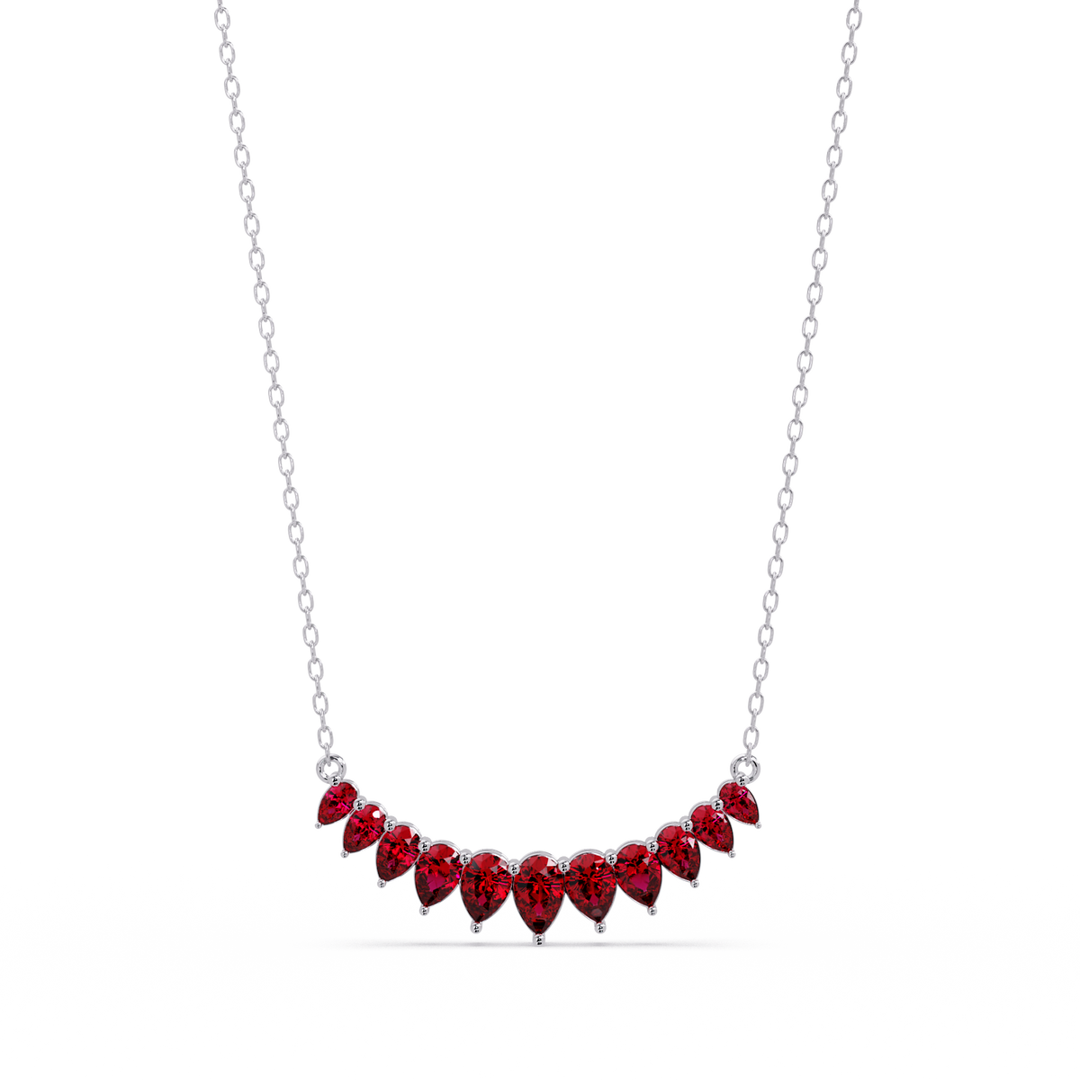 4.4 CTW Graduated Pear-Cut Colorstone Fringe Necklace - CAD image 8108