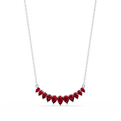 4.4 CTW Graduated Pear-Cut Colorstone Fringe Necklace - CAD image 8108