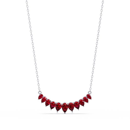 4.4 CTW Graduated Pear-Cut Colorstone Fringe Necklace - CAD image 8108