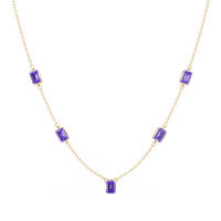 3.8 CTW Emerald-Cut Colorstone Station Necklace - CAD image 8171