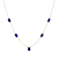 3.8 CTW Emerald-Cut Colorstone Station Necklace - CAD image 8172
