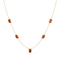 3.8 CTW Emerald-Cut Colorstone Station Necklace - CAD image 8174