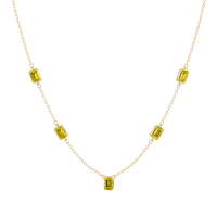 3.8 CTW Emerald-Cut Colorstone Station Necklace - CAD image 8178