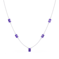 3.8 CTW Emerald-Cut Colorstone Station Necklace - CAD image 8181