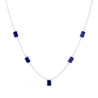 3.8 CTW Emerald-Cut Colorstone Station Necklace - CAD image 8182