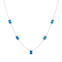 3.8 CTW Emerald-Cut Colorstone Station Necklace - CAD image 8183