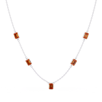3.8 CTW Emerald-Cut Colorstone Station Necklace - CAD image 8184