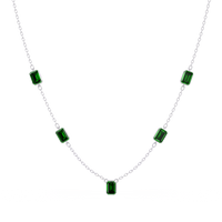 3.8 CTW Emerald-Cut Colorstone Station Necklace - CAD image 8185