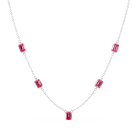 3.8 CTW Emerald-Cut Colorstone Station Necklace - CAD image 8186