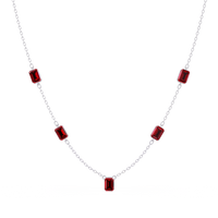 3.8 CTW Emerald-Cut Colorstone Station Necklace - CAD image 8187