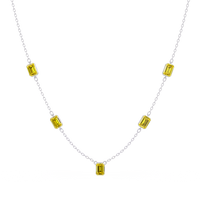 3.8 CTW Emerald-Cut Colorstone Station Necklace - CAD image 8188