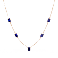 3.8 CTW Emerald-Cut Colorstone Station Necklace - CAD image 8192