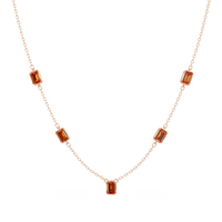 3.8 CTW Emerald-Cut Colorstone Station Necklace - CAD image 8194