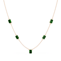3.8 CTW Emerald-Cut Colorstone Station Necklace - CAD image 8195