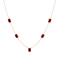 3.8 CTW Emerald-Cut Colorstone Station Necklace - CAD image 8197