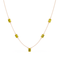 3.8 CTW Emerald-Cut Colorstone Station Necklace - CAD image 8198