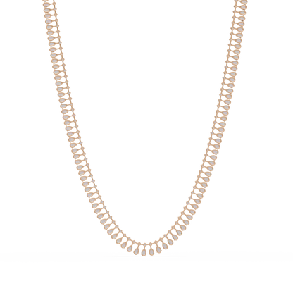19.44 Carat Pear And Round Diamond Tennis Necklace In 14K Gold Lab Grown