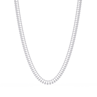 19.44 Carat Pear And Round Diamond Tennis Necklace In 14K Gold Lab Grown — product image 2