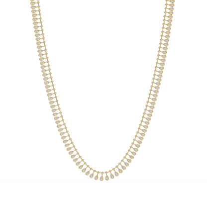 19.44 Carat Pear And Round Diamond Tennis Necklace In 14K Gold Lab Grown