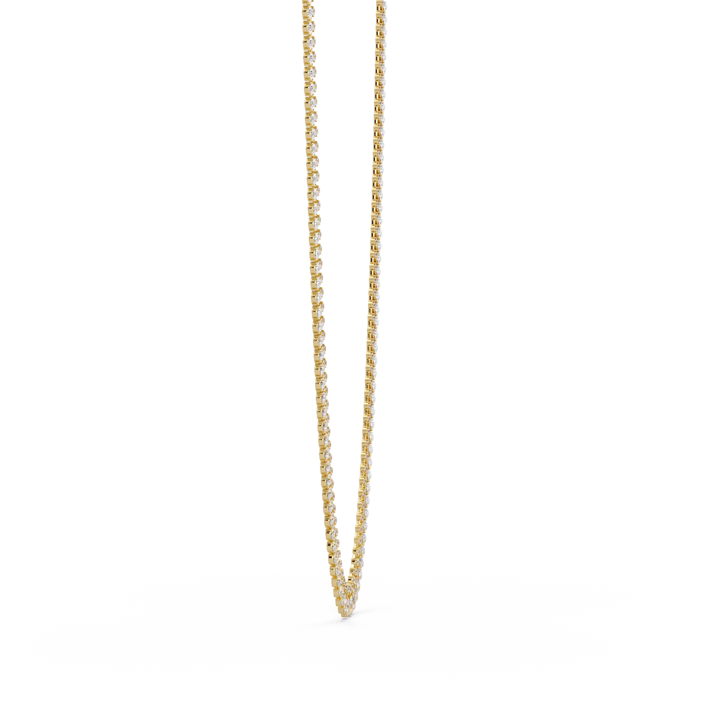 19.44 Carat Pear And Round Diamond Tennis Necklace In 14K Gold Lab Grown