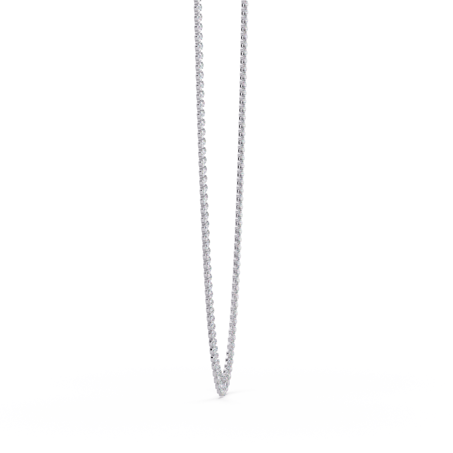 19.44 Carat Pear And Round Diamond Tennis Necklace In 14K Gold Lab Grown