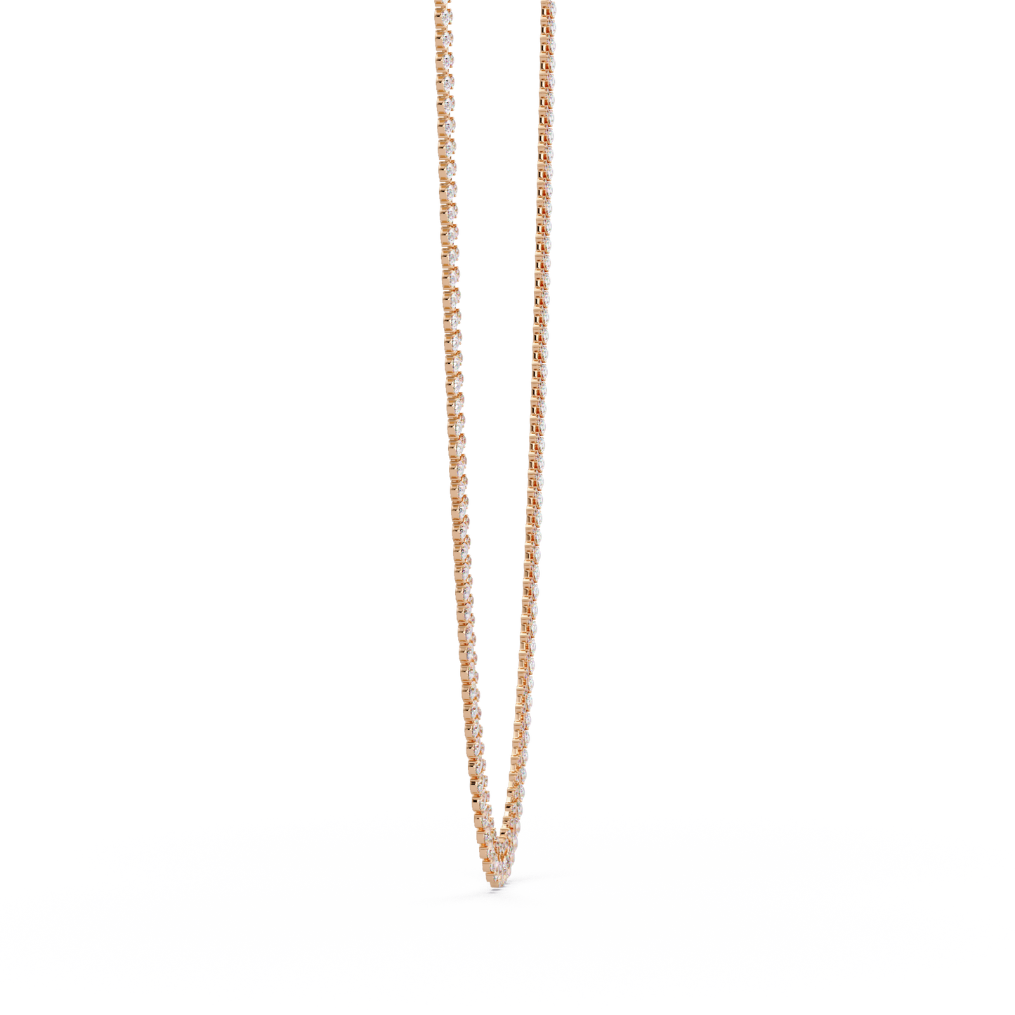 19.44 Carat Pear And Round Diamond Tennis Necklace In 14K Gold Lab Grown