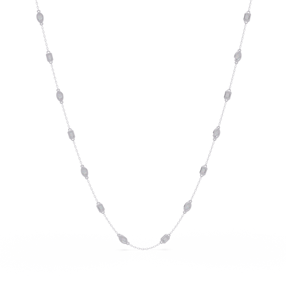 2.78 Ct Marquise And Emerald Diamond Station Necklace In 14K Gold Lab Grown