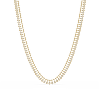 19.44 Ct Pear and Round Diamond Tennis Necklace 14K Gold Lab Grown Diamonds
