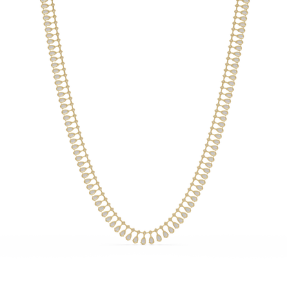 19.44 Ct Pear and Round Diamond Tennis Necklace 14K Gold Lab Grown Diamonds