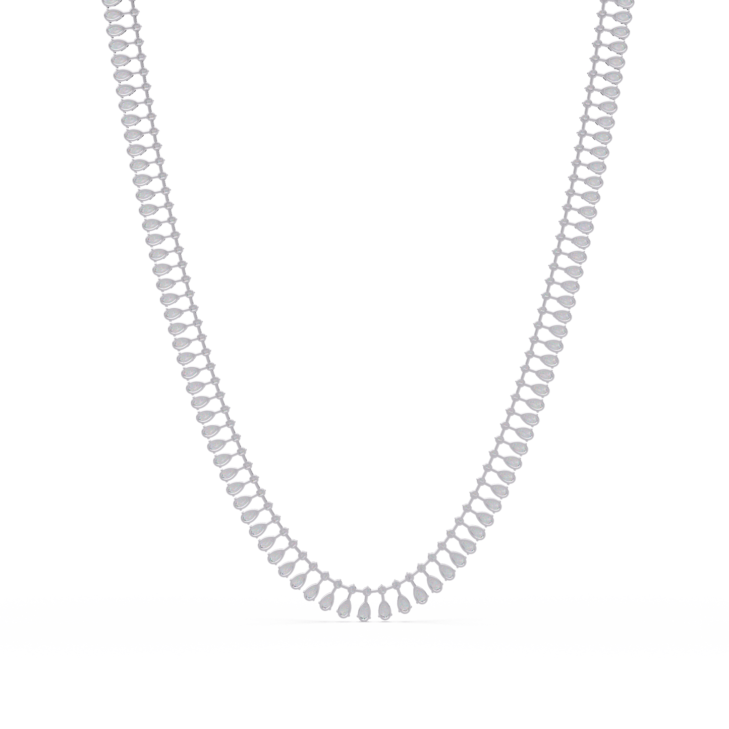 19.44 Ct Pear and Round Diamond Tennis Necklace 14K Gold Lab Grown Diamonds