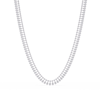 19.44 Ct Pear and Round Diamond Tennis Necklace 14K Gold Lab Grown Diamonds — product image 2