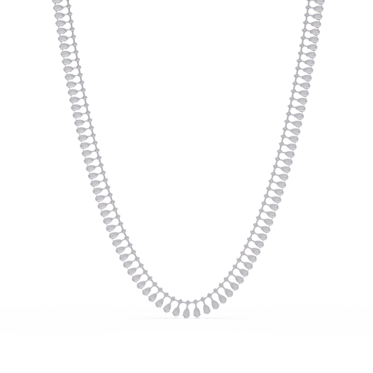 19.44 Ct Pear and Round Diamond Tennis Necklace 14K Gold Lab Grown Diamonds