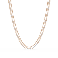 19.44 Ct Pear and Round Diamond Tennis Necklace 14K Gold Lab Grown Diamonds — product image 3
