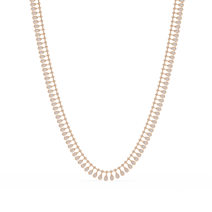 19.44 Ct Pear and Round Diamond Tennis Necklace 14K Gold Lab Grown Diamonds