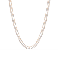 19.44 Ct Pear and Round Diamond Tennis Necklace 14K Gold Lab Grown Diamonds — product image 12