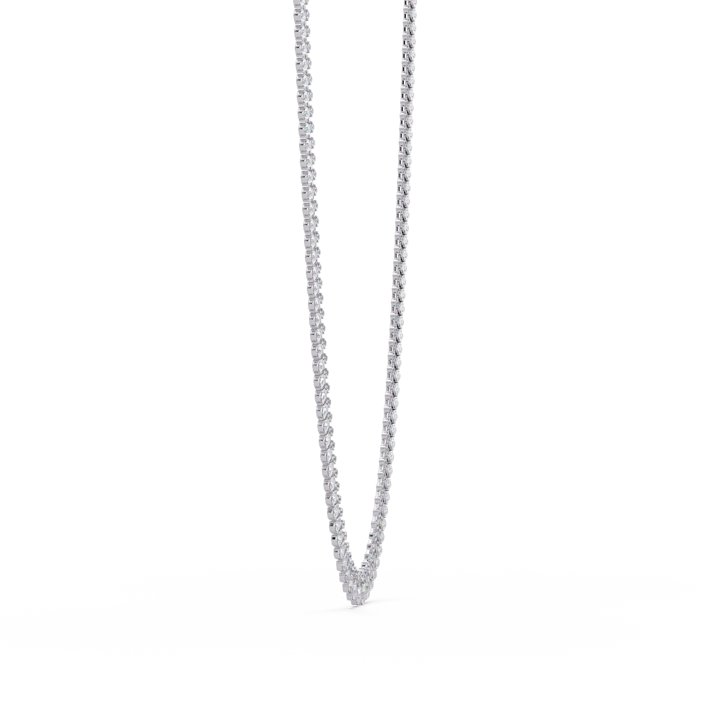 19.44 Ct Pear and Round Diamond Tennis Necklace 14K Gold Lab Grown Diamonds