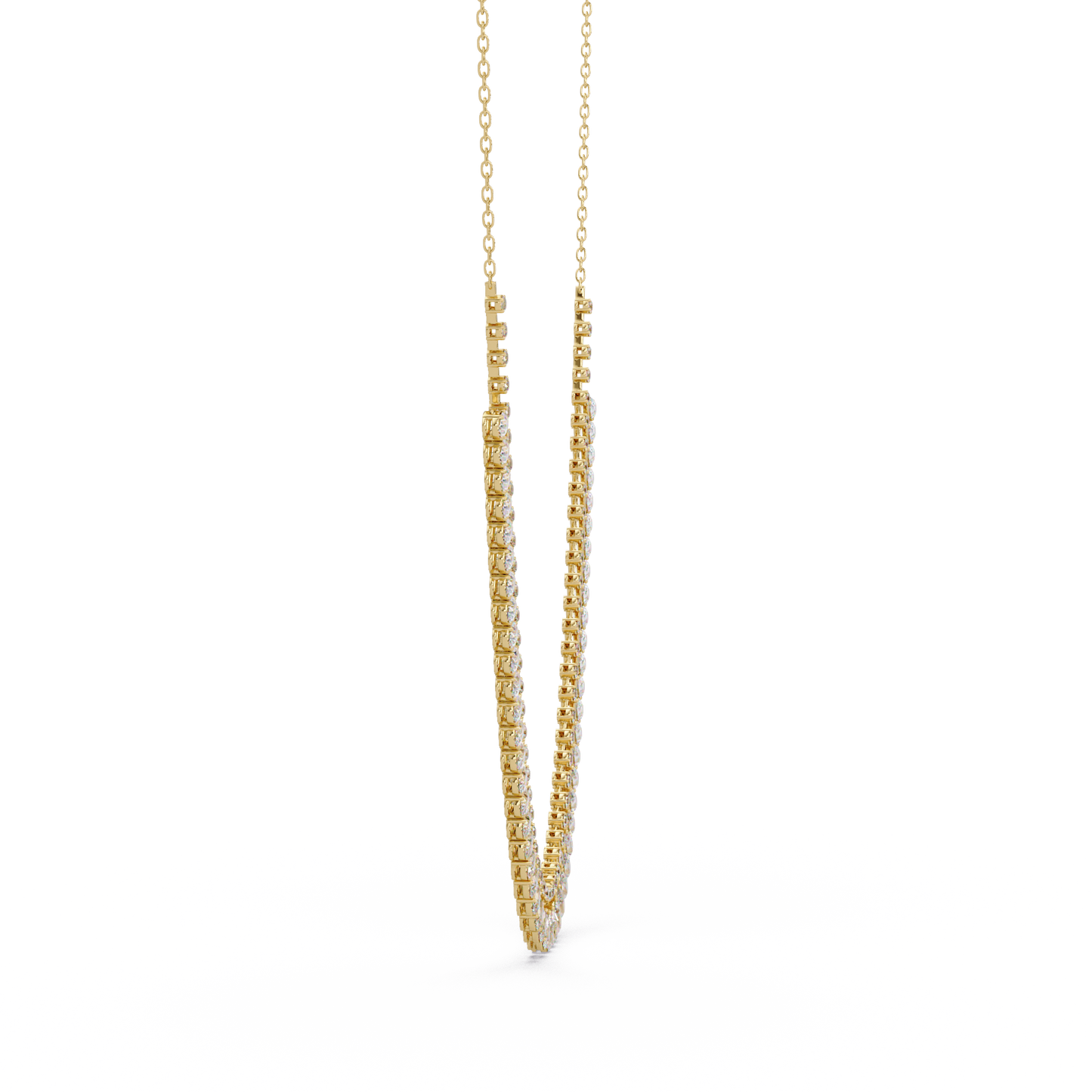 10.06 Ct Pear and Round Diamond Necklace in 14K Gold Lab Grown Diamonds