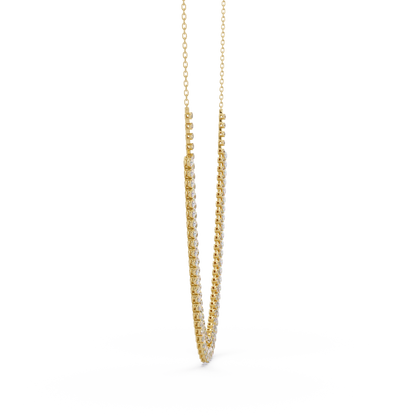 10.06 Ct Pear and Round Diamond Necklace in 14K Gold Lab Grown Diamonds