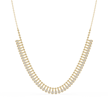 10.06 Ct Pear and Round Diamond Necklace in 14K Gold Lab Grown Diamonds