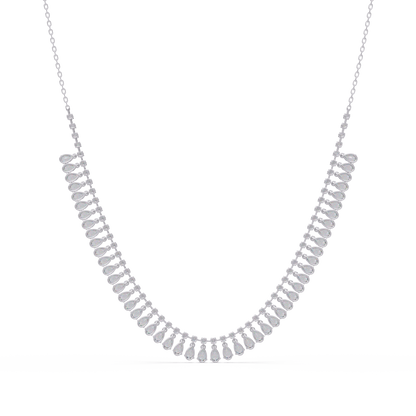 10.06 Ct Pear and Round Diamond Necklace in 14K Gold Lab Grown Diamonds