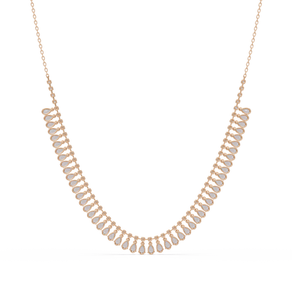 10.06 Ct Pear and Round Diamond Necklace in 14K Gold Lab Grown Diamonds