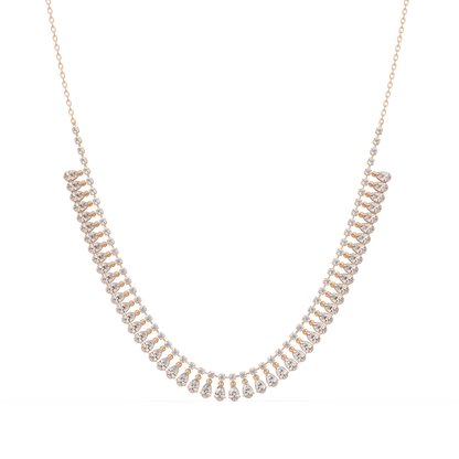 10.06 Ct Pear and Round Diamond Necklace in 14K Gold Lab Grown Diamonds