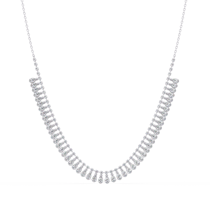10.06 Ct Pear and Round Diamond Necklace in 14K Gold Lab Grown Diamonds