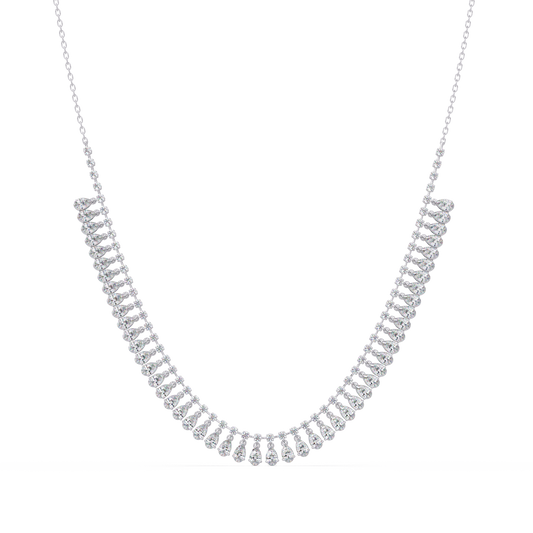 10.06 Ct Pear and Round Diamond Necklace in 14K Gold Lab Grown Diamonds