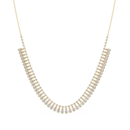 10.06 Ct Pear and Round Diamond Necklace in 14K Gold Lab Grown Diamonds