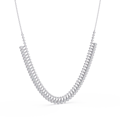 10.06 Ct Pear and Round Diamond Necklace in 14K Gold Lab Grown Diamonds