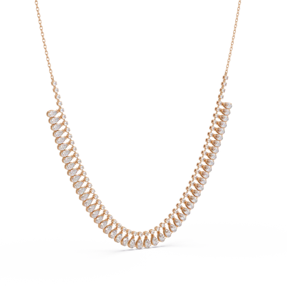 10.06 Ct Pear and Round Diamond Necklace in 14K Gold Lab Grown Diamonds