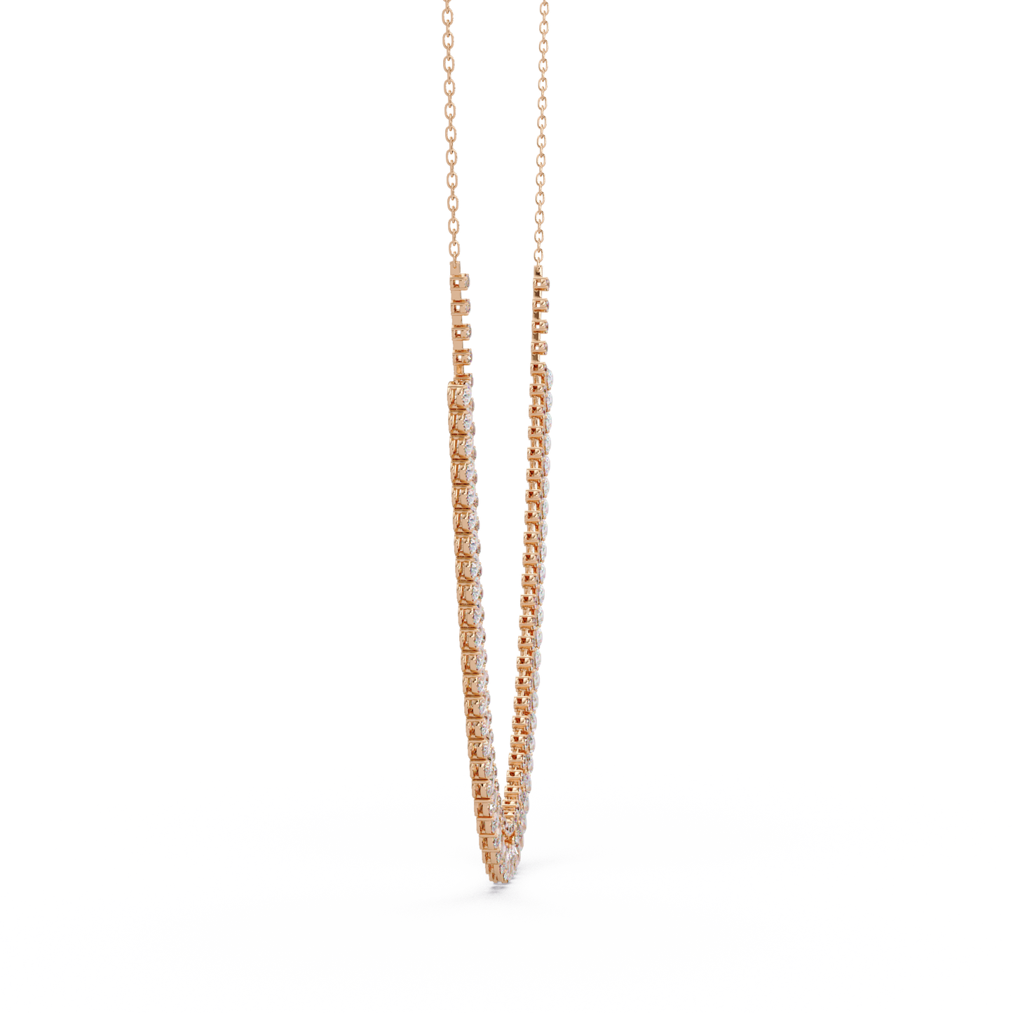 10.06 Ct Pear and Round Diamond Necklace in 14K Gold Lab Grown Diamonds
